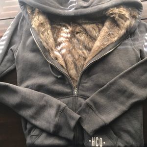 Hollister fur hoodie